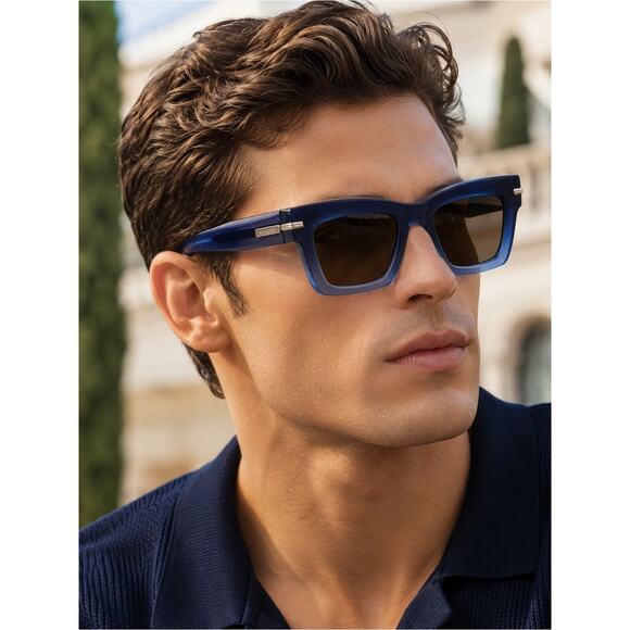 New Salvatore Ferragamo SF2031S 415 Blue Square-Frame Women\'s Authentic main image 8
